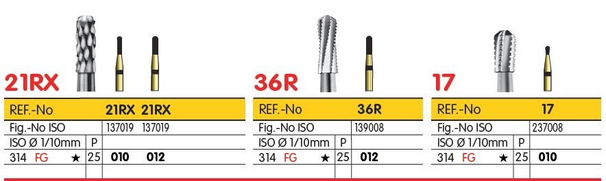 Carbide burr process turbine diatsin